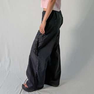 Rustling Wide Cargo Wide Parachute Straight Pants