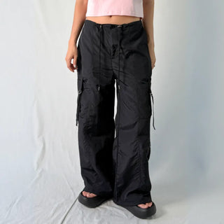 Rustling Wide Cargo Wide Parachute Straight Pants