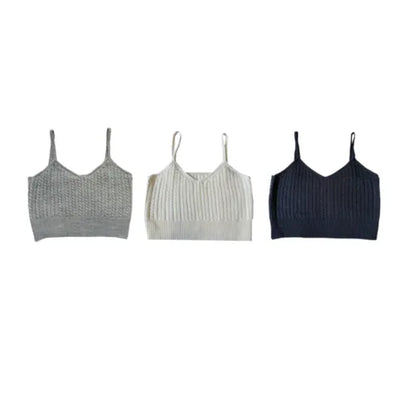 V-Neck Cable Knit Summer Layered Bustier Vest