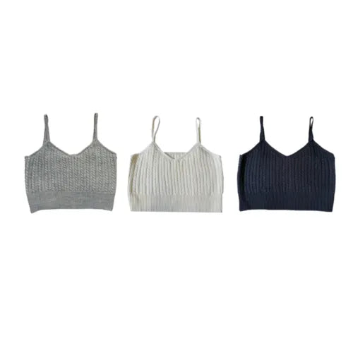 V-Neck Cable Knit Summer Layered Bustier Vest