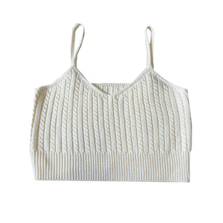 V-Neck Cable Knit Summer Layered Bustier Vest