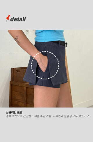 Skort Pinstripe Mini Skirt 3 Sizes