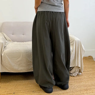 Balloon Pintuck Unisex Wide Jogger Summer Balloon Elastic Pants