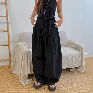 Balloon Pintuck Unisex Wide Jogger Summer Balloon Elastic Pants