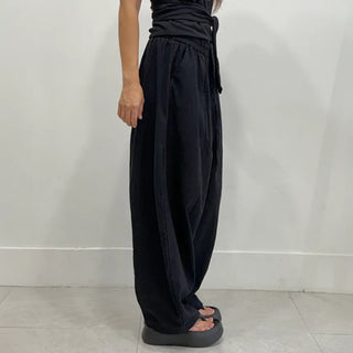 Balloon Pintuck Unisex Wide Jogger Summer Balloon Elastic Pants