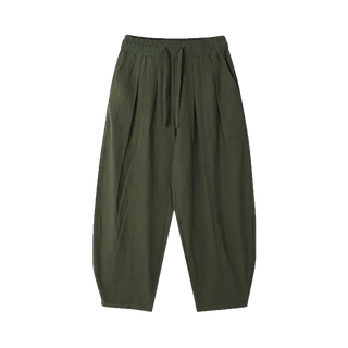 Balloon Pintuck Unisex Wide Jogger Summer Balloon Elastic Pants