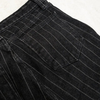Pinstripe Black Flare Bootcut Summer Korean Transitional Denim