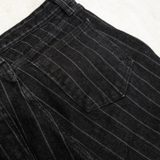 Pinstripe Black Flare Bootcut Summer Korean Transitional Denim