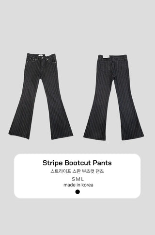 Pinstripe Black Flare Bootcut Summer Korean Transitional Denim