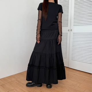 Layered See-through All-Season Dot Domestic Inner Long Sleeve T-shirt