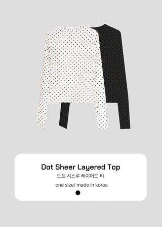 Layered See-through All-Season Dot Domestic Inner Long Sleeve T-shirt