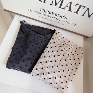 Layered See-through All-Season Dot Domestic Inner Long Sleeve T-shirt