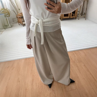 Diagonal Wrap Wide Autumn Slacks Fits Size 77