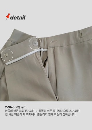 Diagonal Wrap Wide Autumn Slacks Fits Size 77