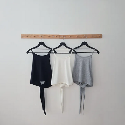 Layered Bustier Ribbed Halterneck Strappy Sleeveless