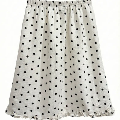 Minute Dot Skirt Frill Midi Polka Dot Spring Chiffon Skirt