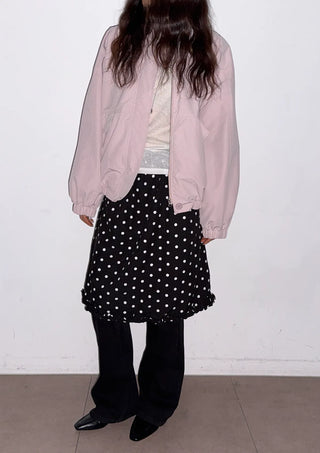 Minute Dot Skirt Frill Midi Polka Dot Spring Chiffon Skirt
