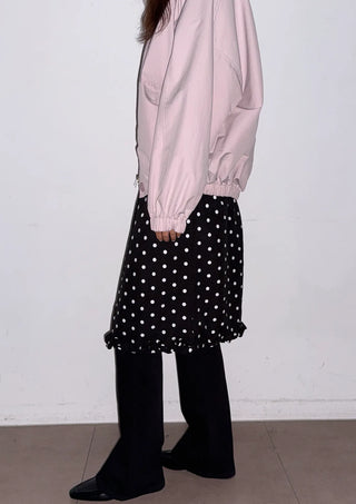 Minute Dot Skirt Frill Midi Polka Dot Spring Chiffon Skirt