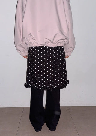 Minute Dot Skirt Frill Midi Polka Dot Spring Chiffon Skirt