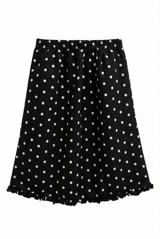 Minute Dot Skirt Frill Midi Polka Dot Spring Chiffon Skirt