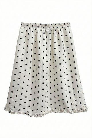 Minute Dot Skirt Frill Midi Polka Dot Spring Chiffon Skirt