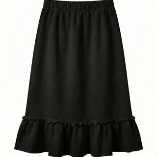 Pudding Frill Midi H-Line Balloon Layered Skirt for Korean Winter & Spring