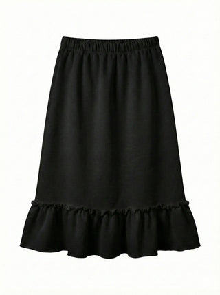 Pudding Frill Midi H-Line Balloon Layered Skirt for Korean Winter & Spring