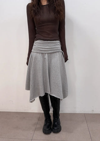 Flynn String Flare Domestic Elastic A-Line Midi Skirt