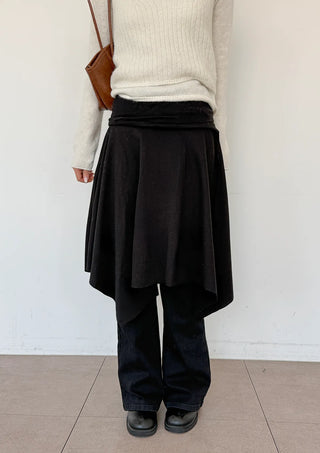Flynn String Flare Domestic Elastic A-Line Midi Skirt