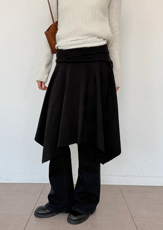 Flynn String Flare Domestic Elastic A-Line Midi Skirt