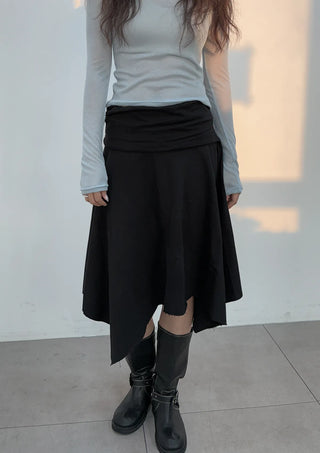 Flynn String Flare Domestic Elastic A-Line Midi Skirt