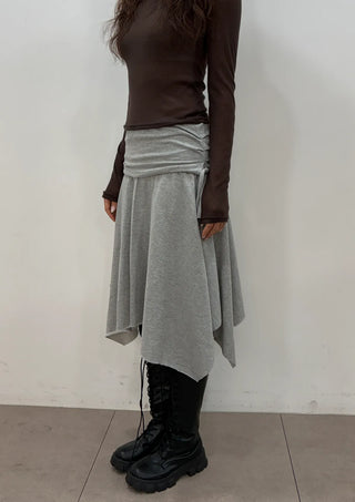 Flynn String Flare Domestic Elastic A-Line Midi Skirt