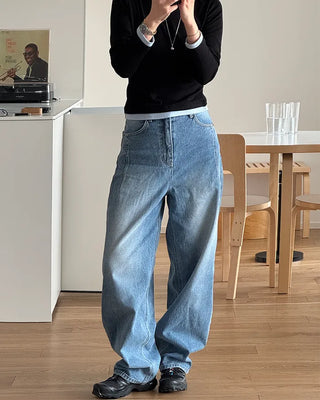 Dart detail balloon denim pants