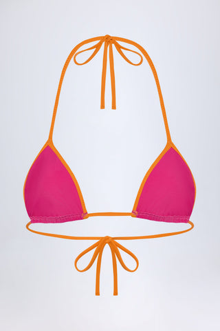 Triangle Bikini Top in Fuchsia Pink