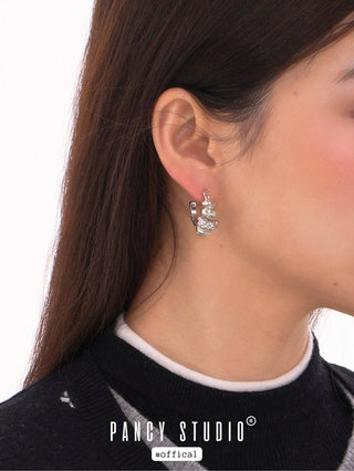 Retro C-ring earrings