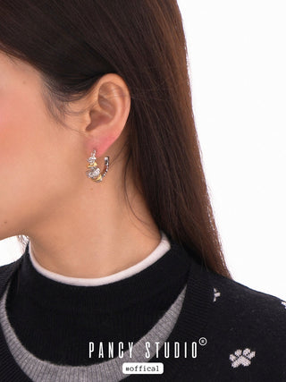 Retro C-ring earrings