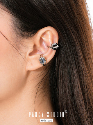 Denim blue ear clip