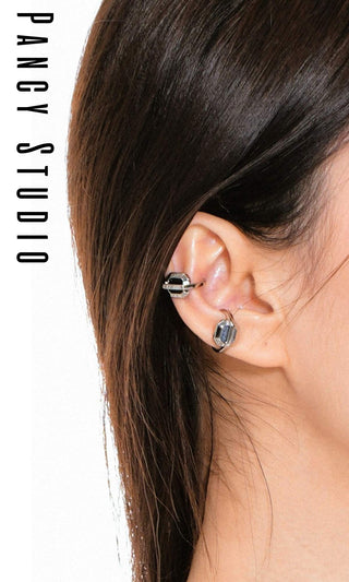 Denim blue ear clip