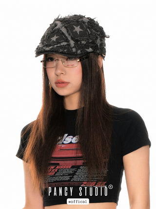Y2k Denim star painter cap