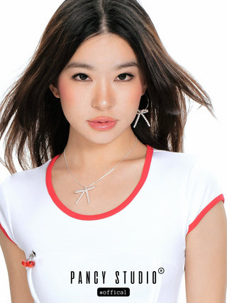 Beaded bow sterling silver earrings