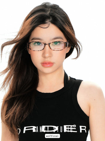 Retro Hong Kong style leopard print glasses