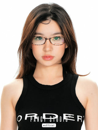 Retro Hong Kong style leopard print glasses