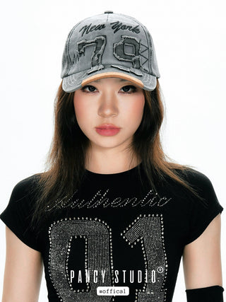 Old graffiti patch baseball cap