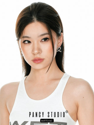 Silver needle high-end earrings
