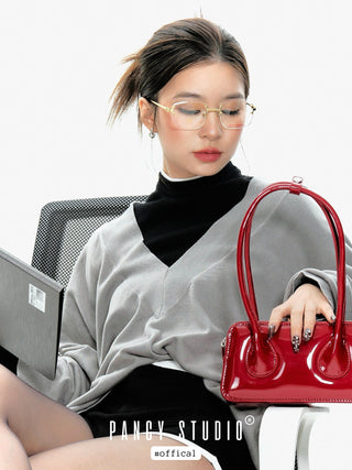 Diamond-cut retro Frameless glasses