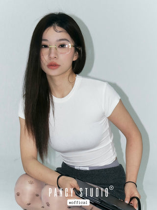 Diamond-cut retro Frameless glasses