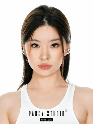 Wrinkled texture liquid metal ear clip