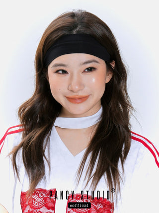 Solid color elastic sports headband