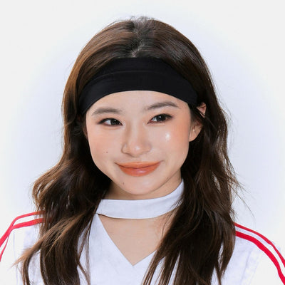 Solid color elastic sports headband