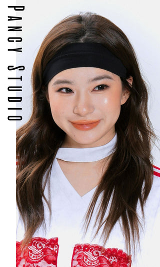 Solid color elastic sports headband